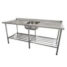 Bancada Mesa 200x70 Inox 430 Com 1 Cuba 50x40x25 Com Grade Inferior - Imeca 6814
