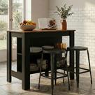 Bancada Mesa de Cozinha Gourmet Menu Móveis Preto