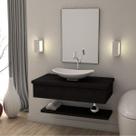 Bancada para Banheiro 80cm com Cuba Canoa L45 e Prateleira 805W Metrópole