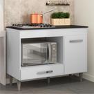 Bancada para Cooktop com Porta e Gaveta Madri Branco