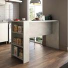 Bancada Projetada Alta Gourmet 150cm para Cozinha Suprema Luciane - Concreto