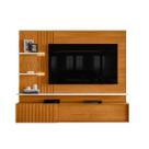 Bancada Suspensa Atena TV 65 Polegadas 3 Portas com Led Cor Cinamomo Off White - Madetec