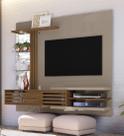 Bancada Suspensa com Painel Frizz Supreme C/ Iluminária de Led - Fendi/Naturale Madetec