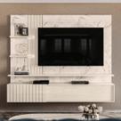 Bancada Suspensa Elegante Atena Calacata/Off-White
