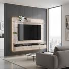 Bancada Suspensa Lana 1,80m Calacata/Off White Sofisticação Moderna para Sala Madetec