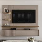 Bancada Suspensa Mesaque MDP Pintura UV até 65 Fendi/Naturale G97 - Gran Belo