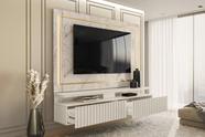 Bancada suspensa para tv 75 calacata off white gaia