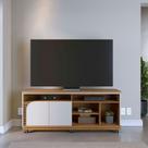 Bancada Tv de 65'' 2 Portas Ewa e Rodízio 150cm Freijó/Off White C04 - D'Rossi Bancada Tv de 65'' 2 Portas Ewa e Rodízio 150cm Freijó/Off White C04 - D'Rossi