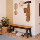 Banco 130 Cm 100% MDF Aurora Cimol Chumbo Preto/Nature
