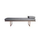 Banco 2 Lugares Galli Linho Cinza e Dourado 160 cm
