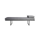 Banco 2 Lugares Galli Linho Cinza e Preto 160 cm