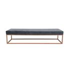 Banco 2 Lugares Giulia Veludo Cinza e Dourado 160 cm