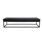Banco 2 Lugares Giulia Veludo Cinza e Preto 160 cm