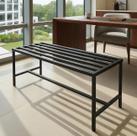 Banco 60cm Assento Estilo Industrial Em Aço Reforçado Preto