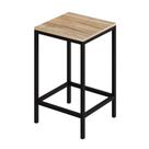 Banco Alto Wooden Carvalho e Preto