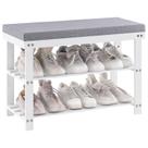 Banco Apicizon Bamboo Shoe Rack 70x28x50cm Assento almofadado