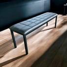 Banco Banqueta Estofada 138cm Ferro Industrial Assento material sintético Preto