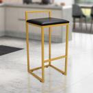 Banco Banqueta Industrial 65cm Dourada