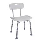 Banco/Banqueta para Banho Ajustável com Encosto em Alumínio para 135 kg modelo D2 - Dellamed