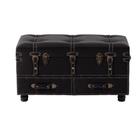 Banco Baú COZAYH Vintage Estofado 80x40x44cm Preto