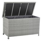 Banco Baú Para Jardim Fibra Cinza Importado - 120x68x60 Cm