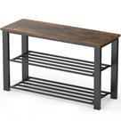 Banco de armazenamento de sapatos Simple Houseware Wood Top Entryway