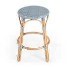 Banco de balcão Offex Thick Bent Rattan redondo azul