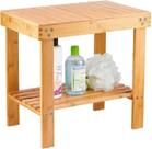 Banco de bambu VaeFae 44x28x41cm Pés antiderrapantes