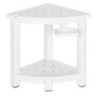 Banco de banho NALONE Corner HDPE com prateleira de armazenamento branca