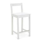 Banco de bar Amazon Basics de madeira com encosto branco