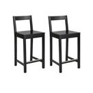 Banco de bar Amazon Basics de madeira com encosto preto, conjunto de 2