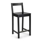 Banco de bar Amazon Basics de madeira com encosto preto