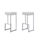 Banco de bar Best Master Furniture Silver Velvet, conjunto de 2