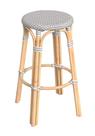 Banco de bar Offex Transitional Round Grey Rattan sem encosto