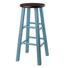 Banco de bar Winsome Wood Ivy Rustic Azul Claro 29 cm com nogueira