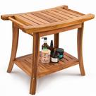 Banco de chuveiro Tinamo Teak Wood 22L com prateleira para chuveiro interno Banco de chuveiro Tinamo Teak Wood 22L com prateleira para chuveiro interno