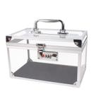 Banco de dinheiro com chave em PVC transparente com código de combinação 24x15x15cm
