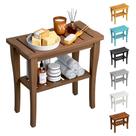 Banco de duche Oridom Bamboo com prateleira de armazenamento Walnut