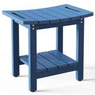 Banco de duche Oridom HIPS com prateleira de armazenamento impermeável azul marinho