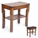 Banco de duche StrongTek Bamboo com almofada, capacidade de 160 kg