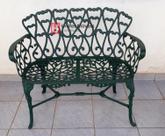 Banco de Jardim Viena Verde Fosco em Alumínio Fundido Unifer Móveis