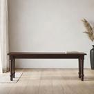 Banco de Madeira Maciça Para Cozinha Varanda Gourmet 136cm Pés Torneados Lazuli F06 Café - Lyam Decor
