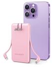 Banco de potência miisso Ultra Slim 10000mAh com cabos embutidos rosa