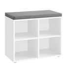 Banco de sapatos VASAGLE Shoe Storage com almofada de 4 compartimentos