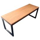 Banco Estilo Industrial Multiuso com Tubos de Ferro e Madeira Pinus Maciça de 2,4 cm de Espessura