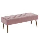 Banco estofado Rubi 1,20m Suede Rose - Clique Decorações Banco estofado Rubi 1,20m Suede Rose - Clique Decorações