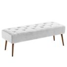 Banco estofado Rubi 1,60m Suede Branco - Clique Decorações Banco estofado Rubi 1,60m Suede Branco - Clique Decorações