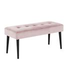 Banco Estofado Theo 1,40m Suede Rosa Bebe - Inova Decor