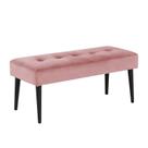 Banco Estofado Theo 1,40m Suede Rose - Inova Decor