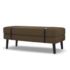 Banco Estofado Viena 1,20m Suede Marrom - Inova Decorações